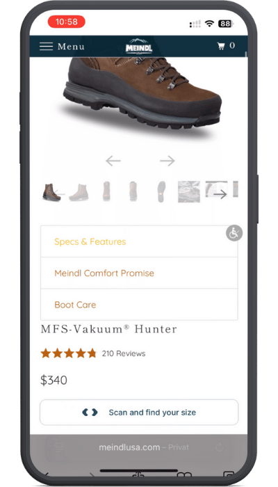 Footprint step screen